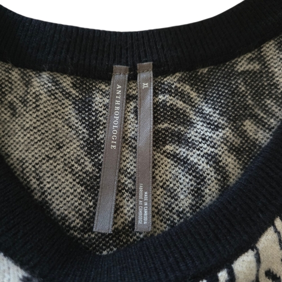 NWT By Anthropologie 3/4 Sleeve Ruffled Sweater Knit Dress, Size XL - Picture 7 of 10